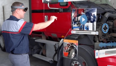 Technician Using Augmented Reality For Training
