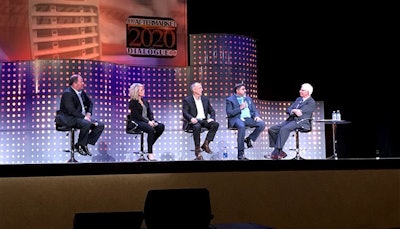 Fleet panelists discuss electric trucks at Heavy Duty Aftermarket Dialogue (HDAD) Monday in Grapevine, Texas.