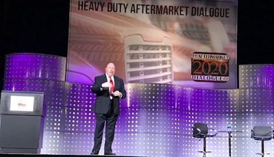Bill Strauss of the Chicago Federal Reserve presents Monday at Heavy Duty Aftermarket Dialogue in Grapevine, Texas.
