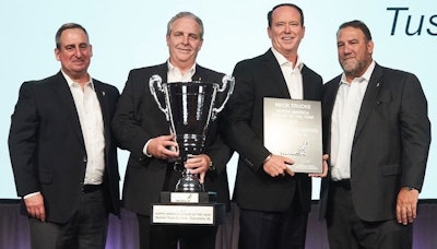 Martin Weissburg, president, Mack Trucks (left to right); Dennis McDaniel, regional vice president, Southeast, Mack Trucks; Jon Pritchett, president and CEO, Nextran; Jonathan Randall, senior vice president, North American sales and marketing, Mack Trucks.
