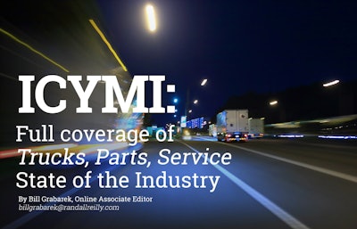 Lead art of trucks driving on road for recap of State of the Industry reports