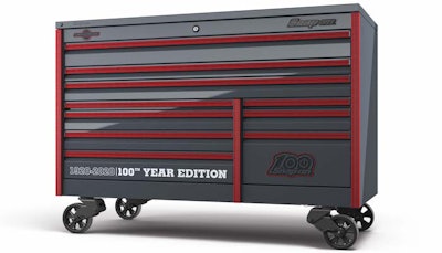 Snap On’s Centennial, The Company Is Releasing The 100th Year Edition 68 In Epiq Roll Cab With Matching Workcenter And Lockers