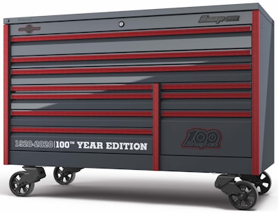 Snap On’s Centennial, The Company Is Releasing The 100th Year Edition 68 In Epiq Roll Cab With Matching Workcenter And Lockers