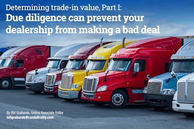 how to determine used truck values with semi truck parked