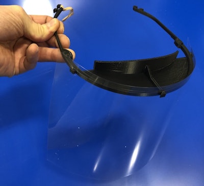 A finished version of Dana’s face shield.