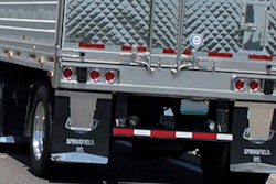 Reflective tape on truck trailer