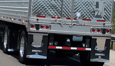 Reflective tape on truck trailer