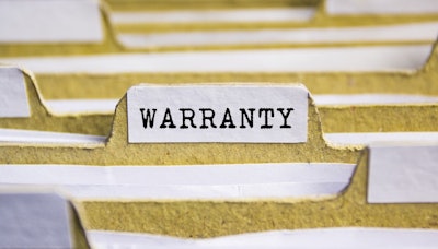 file folders with 'warranty' printed on one of the tabs