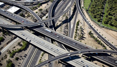 07.20.Truck highway road from above interchange