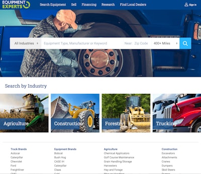 Equipment Experts website homepage