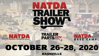 Graphic showing rescheduled NATDA Trailer Show dates