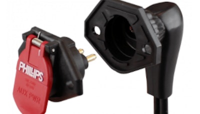 Phillips Industries has expanded its family of weather-proof Dual Pole QCS2 (quick-change socket) connections to include a straight back version