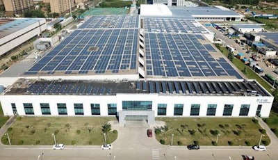 Eaton’s Vehicle Group site in Jining, China, installed a solar roof to generate electricity for the facility.