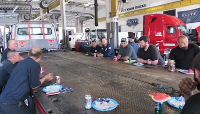Advantage Truck Group employees eating lunch together