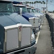 Kenworth trucks in line