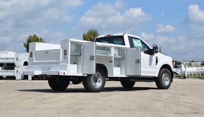 A Reading service body upfitted by Auto Truck Group.