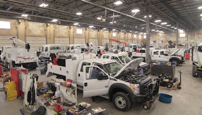 A look inside an Auto Truck Group upfit center.