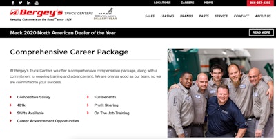 Bergey's Truck Centers website