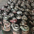 turbochargers sitting on a warehouse floor