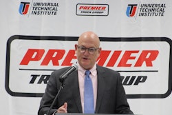 Universal Technical Institute CEO Jerome Grant congratulates transitioning service members and thanks partners at Fort Bliss and Premier Truck Group.