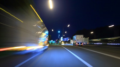 roadway with trucks