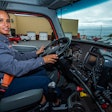 East Penn driver behind the wheel of a heavy duty truck.