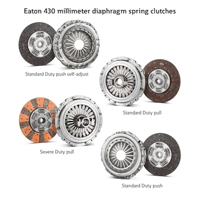 Eaton has introduced new additions to its 430-millimeter diaphragm spring clutch portfolio for global heavy-duty commercial vehicles, which offer solutions for current and powertrain technology advancements.