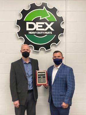 Carey Hubbard, DEX Advance site manager, and Darin Redmon, director of operations for DEX Heavy Duty Truck Parts.