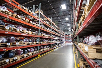 Warehouse of truck parts