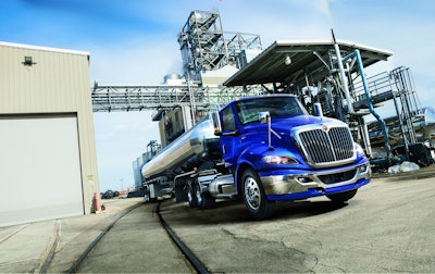 International truck parked on jobsite