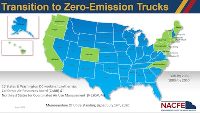 It's not just California that's pushing for zero-emission trucks and thus increasing the demand for technicians that can work on these vehicles. Fourteen other states plus Washington D.C. are requiring the adoption of zero-emission trucks. According to the Northeast States for Coordinated Air Use Management (NESCAUM), these states and the nation's capital comprise about half of the nation's economy and roughly 40% of goods movement by truck (based on value).
