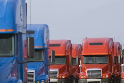 Trucks parked to be sold