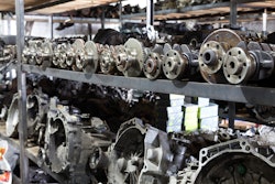 Salvage parts on shelves