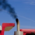 Emissions smoke from truck