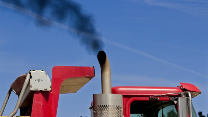 Truck emissions smoke