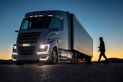 Nikola truck with driver