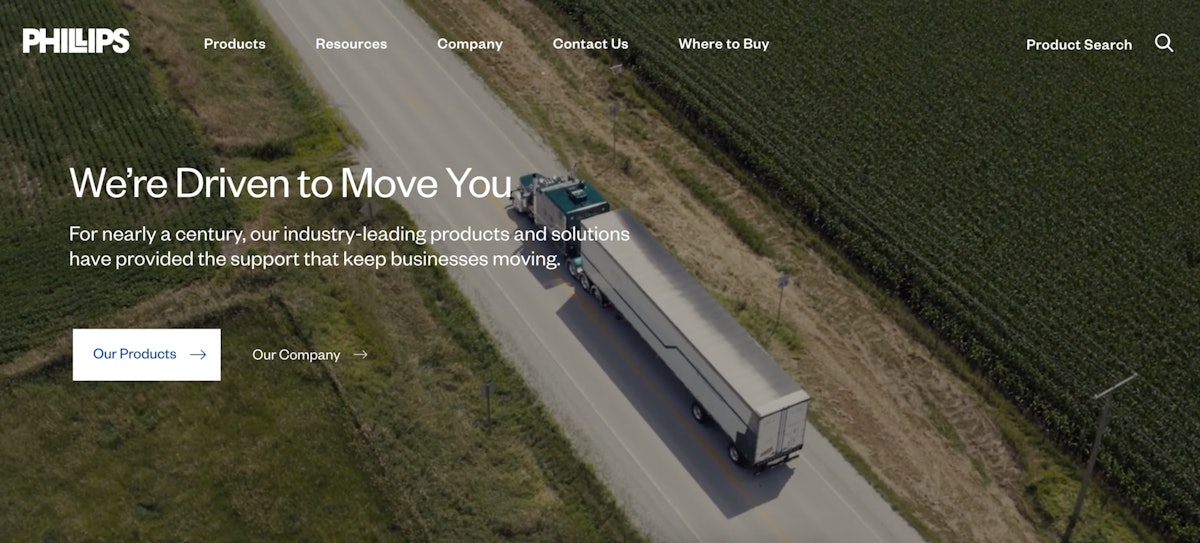 Phillips’ website offers simplified navigation, more visual UX Trucks