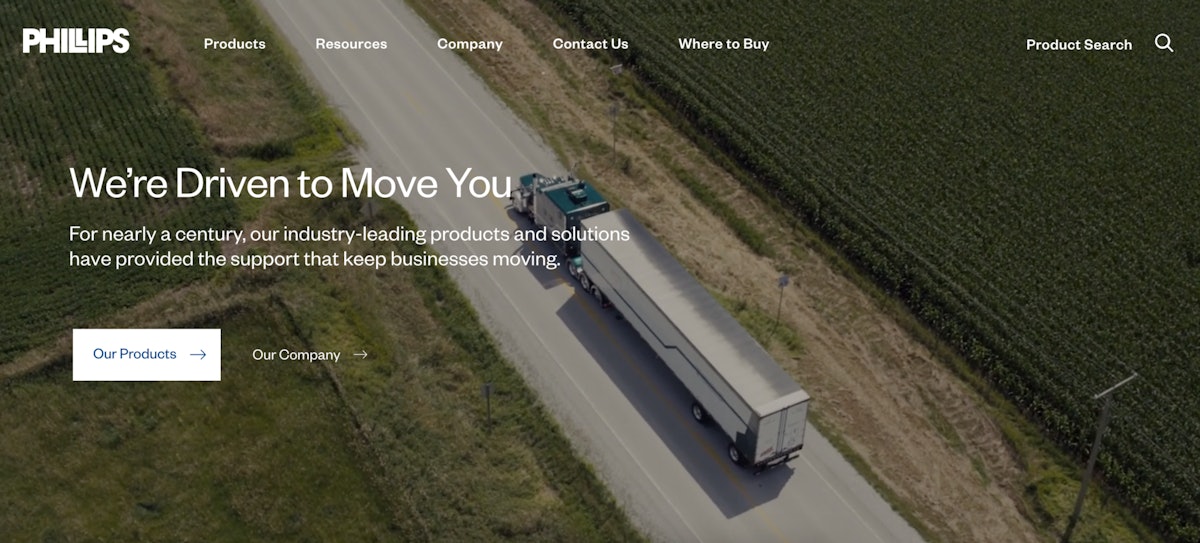 Phillips’ website offers simplified navigation, more visual UX Trucks