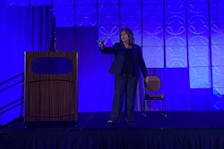 Tina Hubbard speaking at meeting