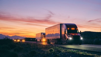 Trucks on road