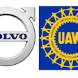 Volvo and UAW logos