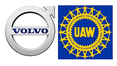 Volvo and UAW logos