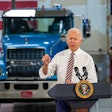 Joe Biden at Mack Trucks' plant