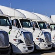 Trucks lined up on lot