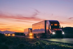 Trucks on road