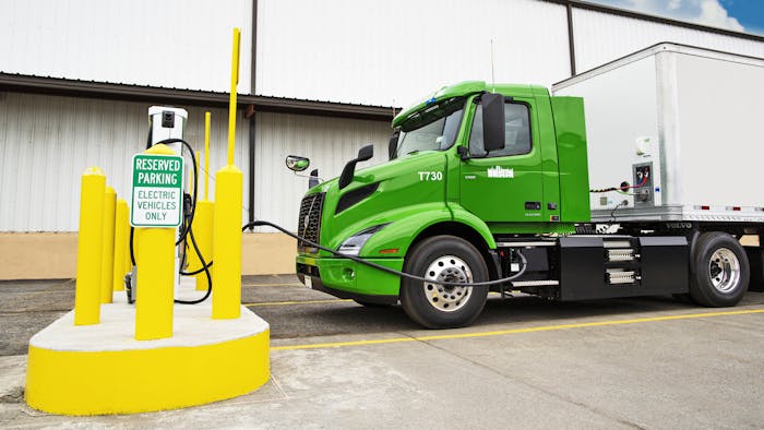 Volvo VNR electric truck charging