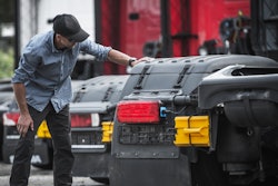 Customer looking at truck