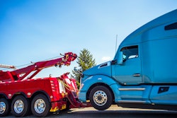truck being towed