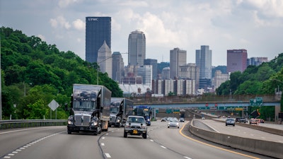 Locomation trucks on highway