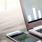 Man working on laptop computer